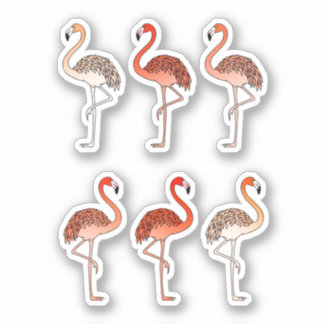 Sticker Flamants roses couleur corail