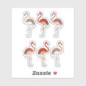 Sticker Flamants roses couleur corail (Feuille)