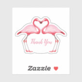 Sticker Flamants roses Merci rose (Feuille)