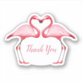 Sticker Flamants roses Merci rose (Devant)