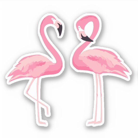 Sticker Flamants roses mignons (Devant)