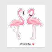 Sticker Flamants roses mignons (Feuille)