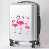 Sticker Flamants roses roses tropicaux (Sur valise)