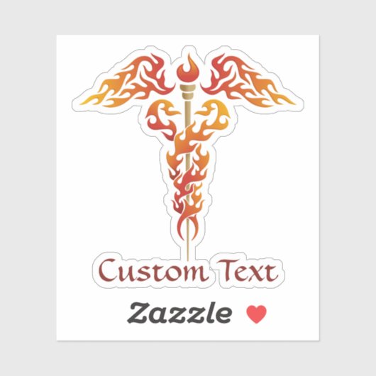 Sticker Flames Caduceus (Feuille)