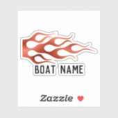 Sticker Flames Fire Nom du bateau Captain Lake (Feuille)