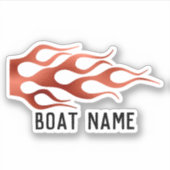 Sticker Flames Fire Nom du bateau Captain Lake (Devant)