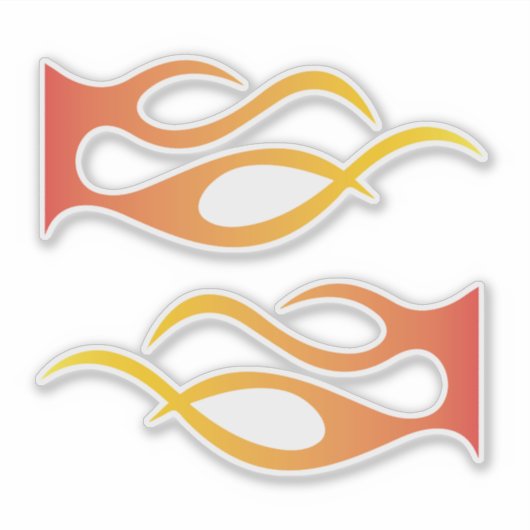 Sticker Flames silhouette avec mélange jaune rouge (Devant)