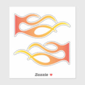 Sticker Flames silhouette avec mélange jaune rouge (Feuille)