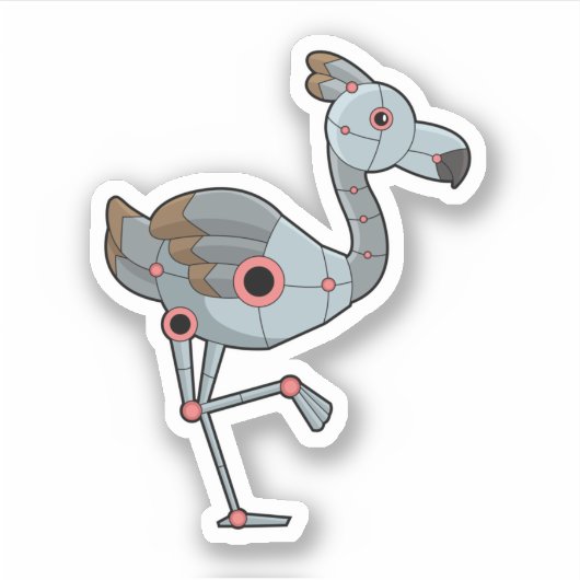 Sticker Flamingo as Robot (Devant)