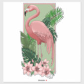 Sticker Flamingo Rose Tropical Feuilles de Palmier Fleur d (Feuille)