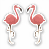 Sticker Flamingo Rose Tropiques Style Mi-Siècle (Recto)