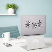 Sticker Flammes de neige noires de Noël (Ordinateur portable sur le bureau)