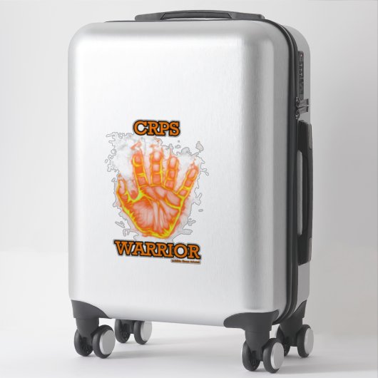 Sticker Flammes/mains...CRPS (Sur valise)