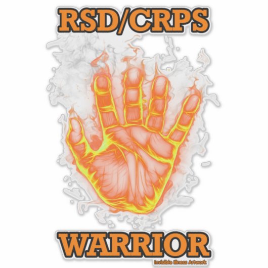 Sticker Flammes/mains...RSD/CRPS (Devant)
