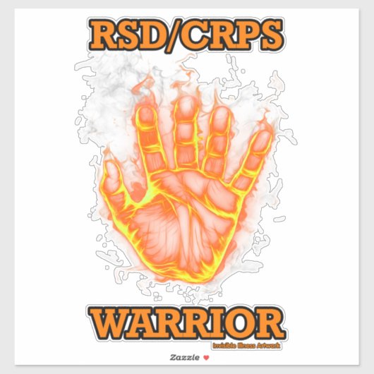 Sticker Flammes/mains...RSD/CRPS (Feuille)