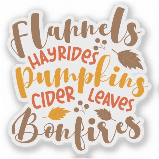 Sticker Flannels Hay Rides Citrouille cidre Feuilles Bonfi (Devant)
