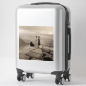 Sticker Flapper Girls Sunrise Khufu Pyramid, Égypte 1920 (Sur valise)