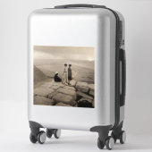 Sticker Flapper Girls Sunrise Khufu Pyramid, Égypte 1920 (Sur valise)