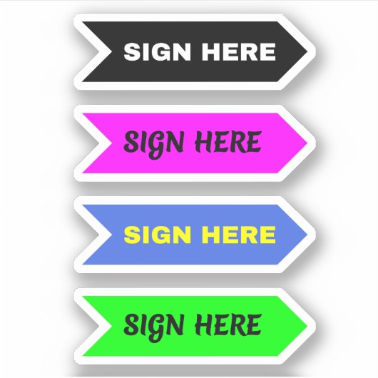 Sticker Flèche Signer ici (signature) (Devant)