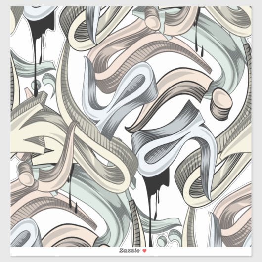 Sticker Flèches courbées graffitis funky (Feuille)