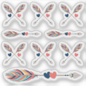 Sticker Flèches croisées bohème et feuille du planificateu (Devant)