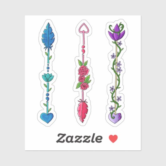 Sticker Flèches semi-à-cône (Feuille)