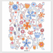 Sticker Fleur aquarelle (Feuille)