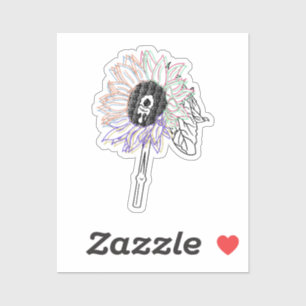 Sticker Fleur Arc-en-ciel Art Funky