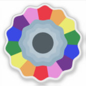 Sticker Fleur arc-en-ciel couleur mignonne (Devant)