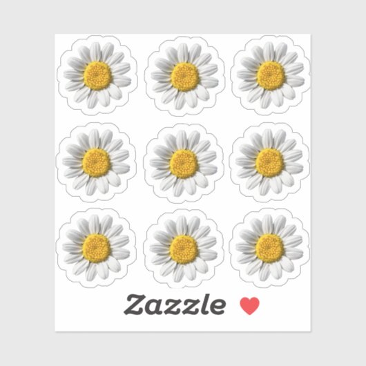 Sticker Fleur Blanche Faisée Faisée (Feuille)