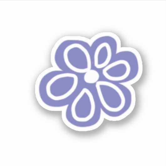 Sticker Fleur blanche rétro myosotis (Devant)