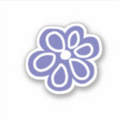 Sticker Fleur blanche Retro Periwinkle (Devant)