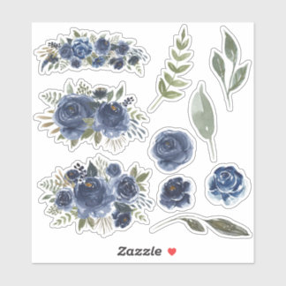 Sticker Fleur bleue Abstraite