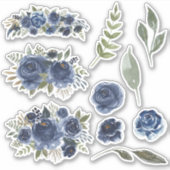 Sticker Fleur bleue Abstraite (Devant)