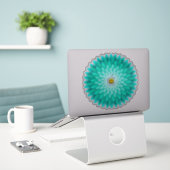Sticker Fleur bleue Mandala-68566 (Ordinateur portable sur le bureau)