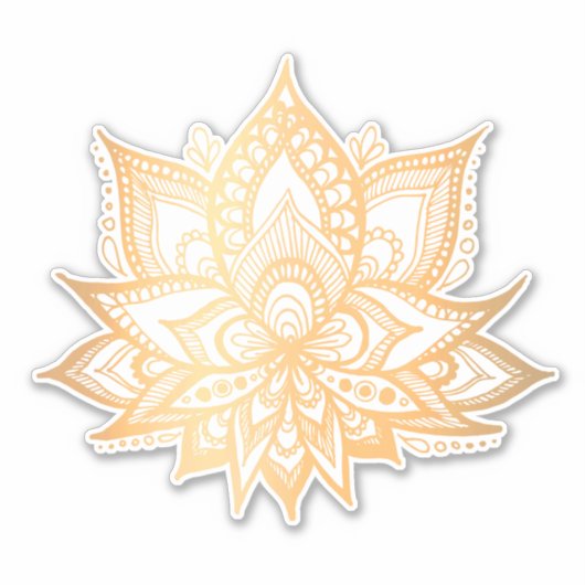 Sticker Fleur Boho Gold Lotus (Devant)