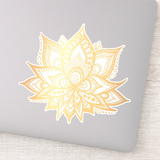 Sticker Fleur Boho Gold Lotus (Détail)