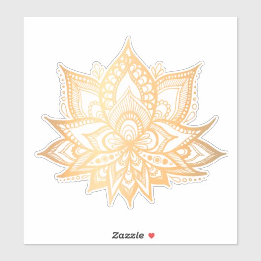 Sticker Fleur Boho Gold Lotus (Feuille)