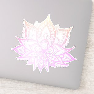 Sticker Fleur Boho Pink Ombre Lotus