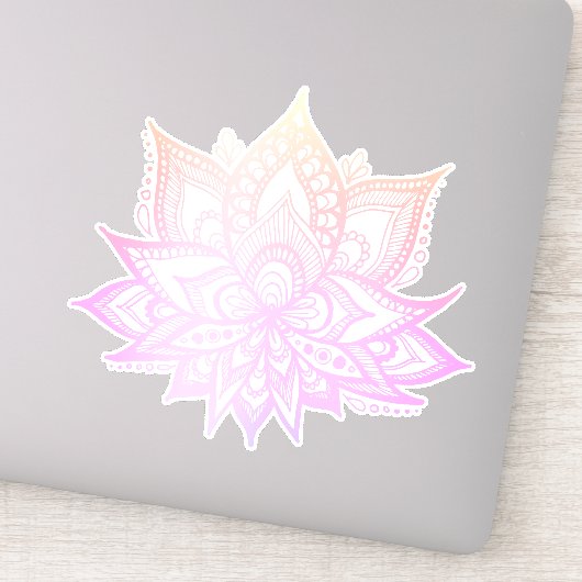 Sticker Fleur Boho Pink Ombre Lotus (Détail)