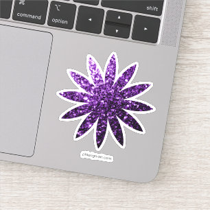 Sticker Fleur brillante de parties scintillant pourpre fon