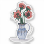 Sticker Fleur dans un vase aquarelle (Devant)