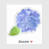 Sticker Fleur d'aquarelle bleu Hydrangea (Feuille)