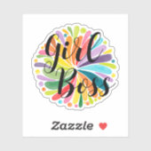 Sticker Fleur d'aquarelle ronde colorée (Feuille)