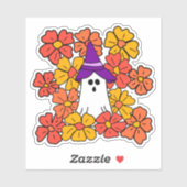 Sticker Fleur d'automne Fantôme d'Halloween (Feuille)