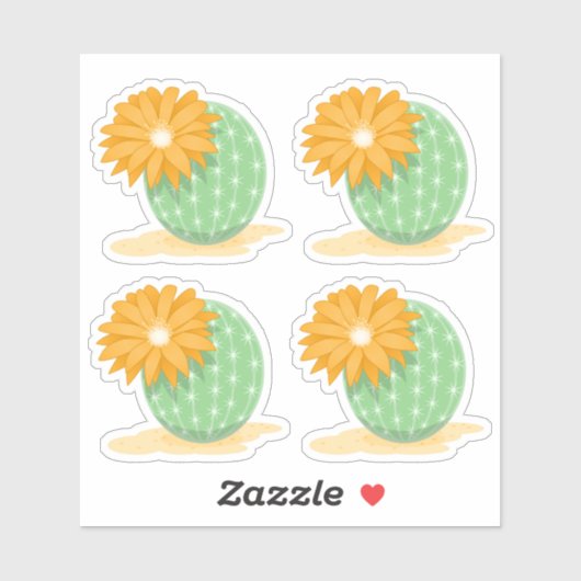 Sticker Fleur de cactus série de 4 (Feuille)