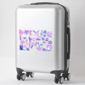 Sticker Fleur de champignon psychédélique pourpre (Sur valise)