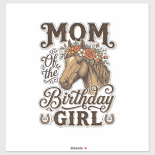 Sticker Fleur de cheval occidental vintage pour l'annivers