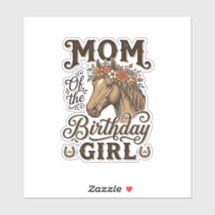 Sticker Fleur de cheval occidental vintage pour l'annivers