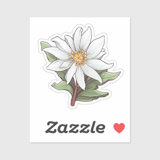 Sticker Fleur de dessin (Feuille)